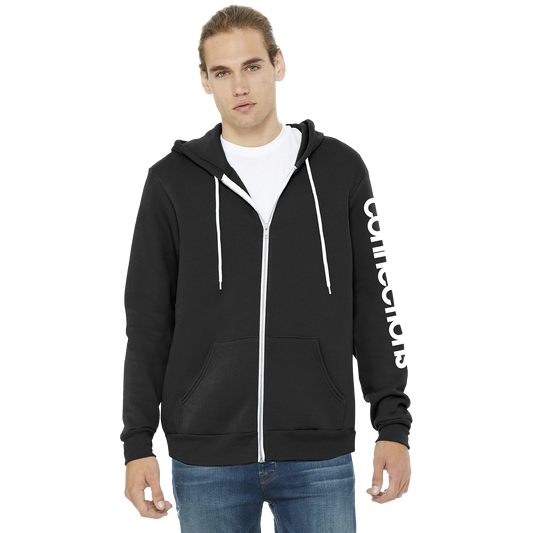 Sudadera con capucha unisex de forro polar con cremallera completa Connections